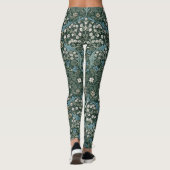 William Morris Blue White en Green Floral Leggings (Achterkant)