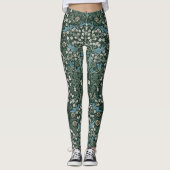 William Morris Blue White en Green Floral Leggings (Voorkant)