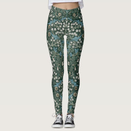 William Morris Blue White en Green Floral Leggings