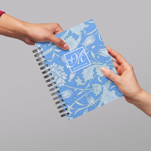 William Morris - Blue Wild Tulips & Monogram Notitieboek