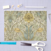 William Morris Blue Yellow Floral-discussiestuk Tissuepapier (Craft)