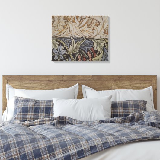William Morris Bluebell Tapestry Design Canvas Afdruk (Insitu (Slaapkamer))