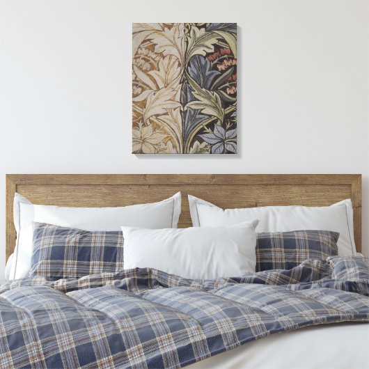 William Morris Bluebell Tapestry Design Canvas Afdruk (Insitu (Slaapkamer))