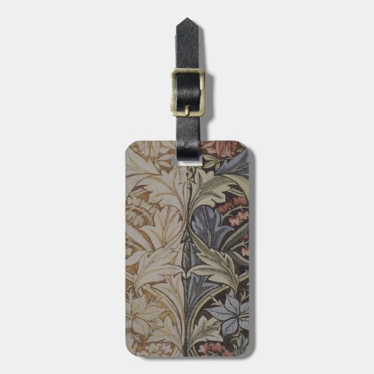 William Morris Bluebell Tapijt Botanische Klassiek Bagagelabel (Voorkant verticaal)