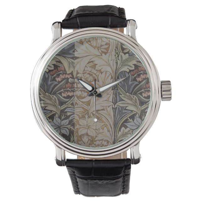 William Morris Bluebell Tapijt Botanische Klassiek Horloge (Voorkant)