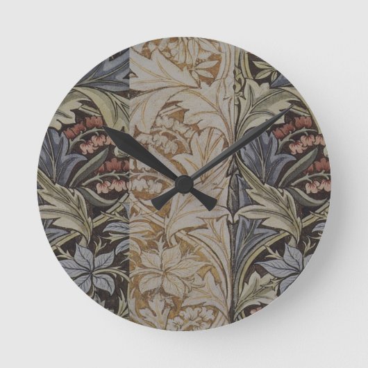 William Morris Bluebell Tapijt Botanische Klassiek Ronde Klok (Voorkant)