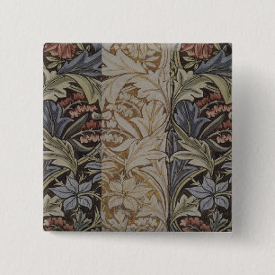 William Morris Bluebell Tapijt Botanische Klassiek Vierkante Button 5,1 Cm