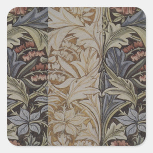 William Morris Bluebell Tapijt Botanische Klassiek Vierkante Sticker