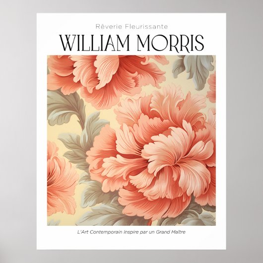 William Morris  Blush Pink Flowers Poster (Voorkant)