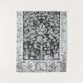 William Morris - Boom van het leven zwart en wit Wandkleed (Voorkant)