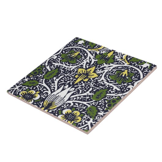 William Morris  Borage Flower Pattern Tegeltje (Zijkant)