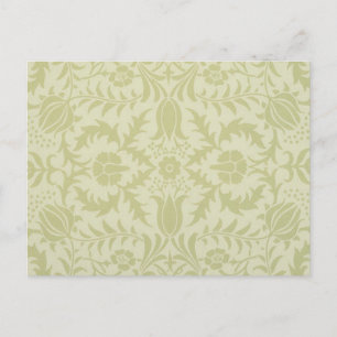 William Morris Borage vintage zachte groene damast Briefkaart