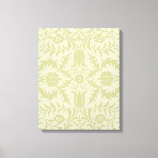 William Morris Borage vintage zachte groene damast Canvas Afdruk (Voorkant)