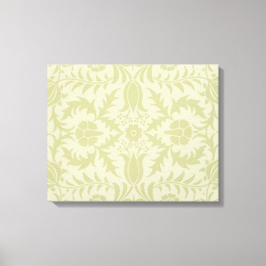 William Morris Borage vintage zachte groene damast Canvas Afdruk (Voorkant)