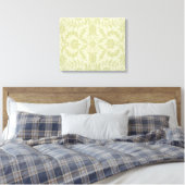 William Morris Borage vintage zachte groene damast Canvas Afdruk (Insitu (Slaapkamer))
