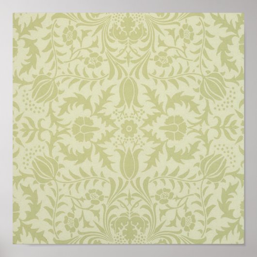 William Morris Borage vintage zachte groene damast Poster (Voorkant)