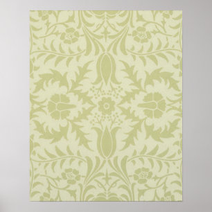 William Morris Borage vintage zachte groene damast Poster