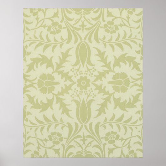 William Morris Borage vintage zachte groene damast Poster (Voorkant)