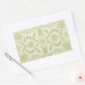 William Morris Borage vintage zachte groene damast Rechthoekige Sticker (Envelop)