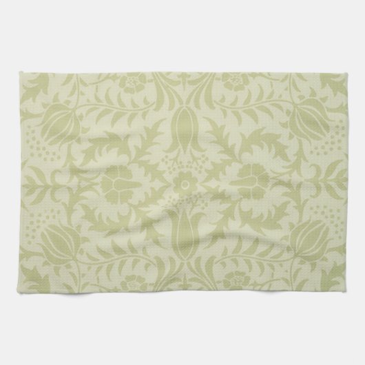 William Morris Borage vintage zachte groene damast Theedoek (Horizontaal)