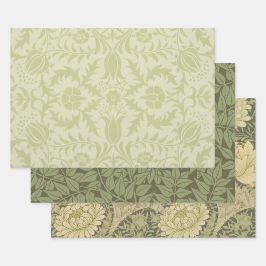 William Morris Borage Wedding Soft Green Inpakpapier Vel (Set)