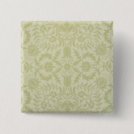 William Morris Borage Wedding Soft Green Vierkante Button 5,1 Cm (Voorkant)