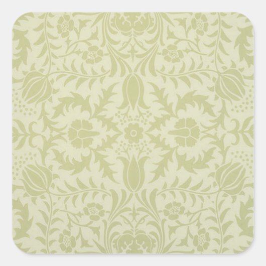 William Morris Borage Wedding Soft Green Vierkante Sticker (Voorkant)