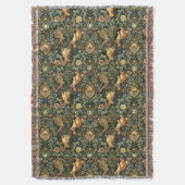 William Morris Bos Bloem Konijnen Kerstmis Deken (Voorkant Verticaal)