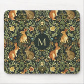 William Morris Bos Bloem Konijnen Kerstmis Muismat (Voorkant)