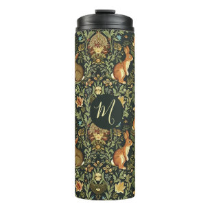 William Morris Bos Bloem Konijnen Kerstmis Thermosbeker