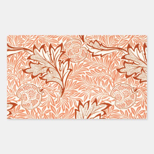 William Morris Botanical Apple Design Rechthoekige Sticker (Voorkant)