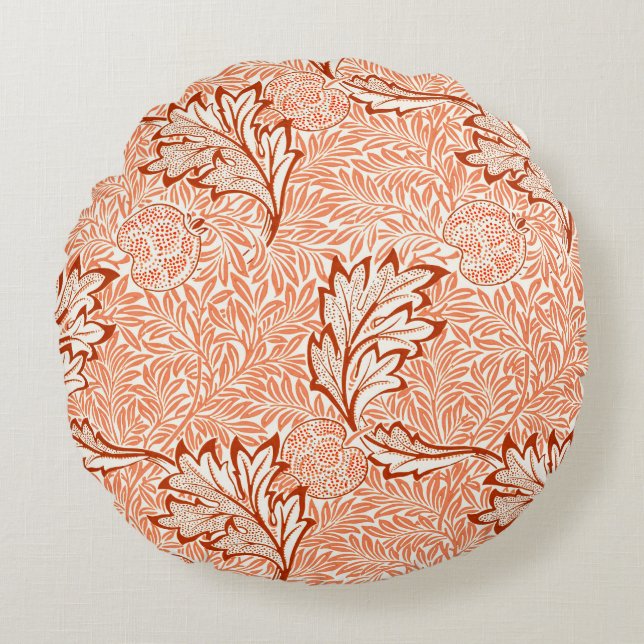 William Morris Botanical Apple Design Rond Kussen (Voorkant)