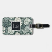 William Morris Botanische Anemoon met Monogram Bagagelabel (Voorkant horizontaal)