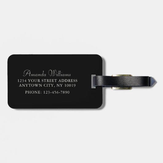 William Morris Botanische Anemoon met Monogram Bagagelabel (Achterkant horizontaal)