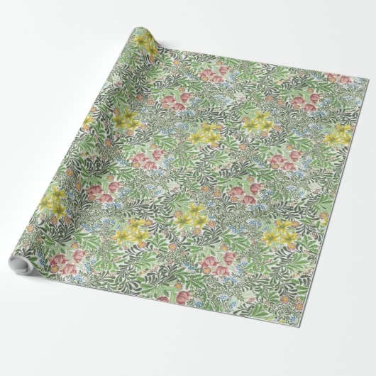  William Morris Bower Flowers Greenery Cadeaupapier (Uitgerold)