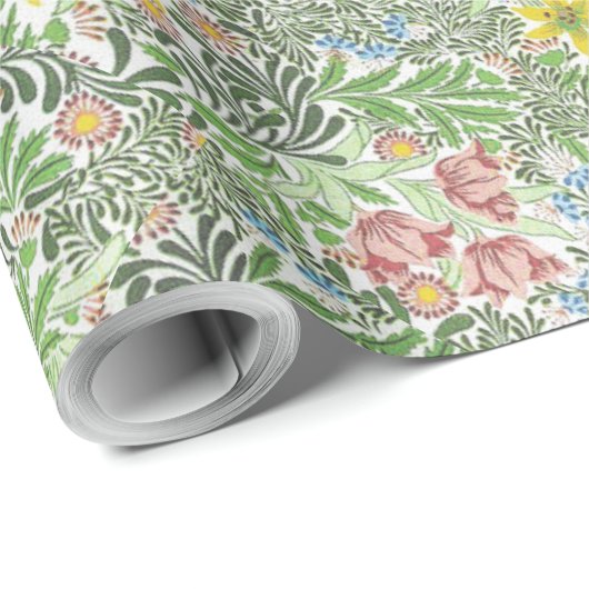  William Morris Bower Flowers Greenery Cadeaupapier (Rol Hoek)