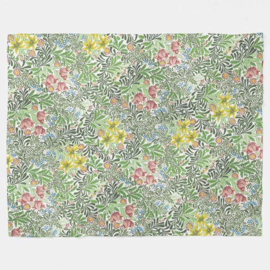  William Morris Bower Flowers Greenery Fleece Deken (Voorkant (Horizontaal))