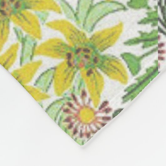  William Morris Bower Flowers Greenery Fleece Deken (Hoek)