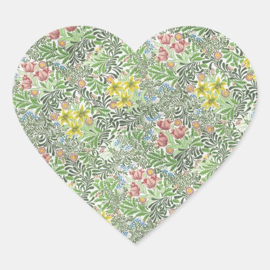  William Morris Bower Flowers Greenery Hart Sticker (Voorkant)