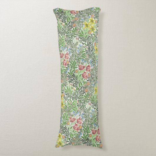  William Morris Bower Flowers Greenery Lichaamskussen (Voorkant Verticaal)