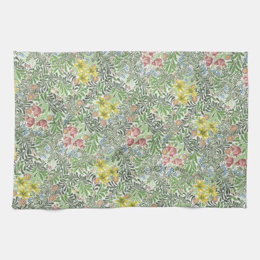  William Morris Bower Flowers Greenery Theedoek (Horizontaal)