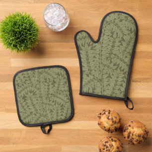 William Morris Branch Art Nouveau Klassiek Ontwerp Ovenwant & Pannenlap Set