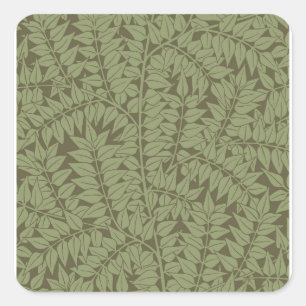 William Morris Branch Art Nouveau Klassiek Ontwerp Vierkante Sticker