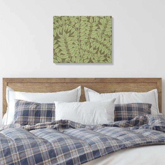 William Morris Branch Leaves Wallpaper Canvas Afdruk (Insitu (Slaapkamer))