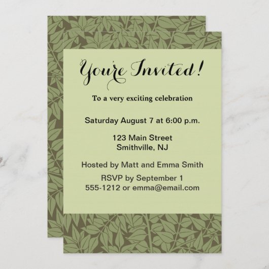 William Morris Branch Leaves Wallpaper Kaart (Voorkant / Achterkant)