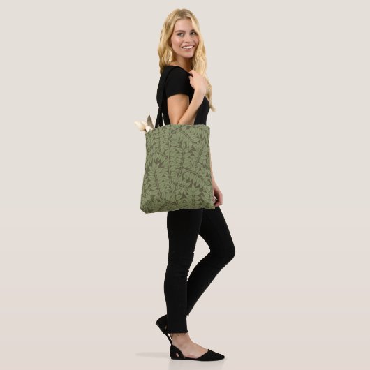 William Morris Branch Leaves Wallpaper Tote Bag (Op model)