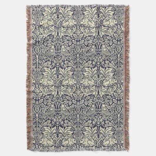 William Morris Brer Rabbit  Blue Pattern Deken (Voorkant Verticaal)