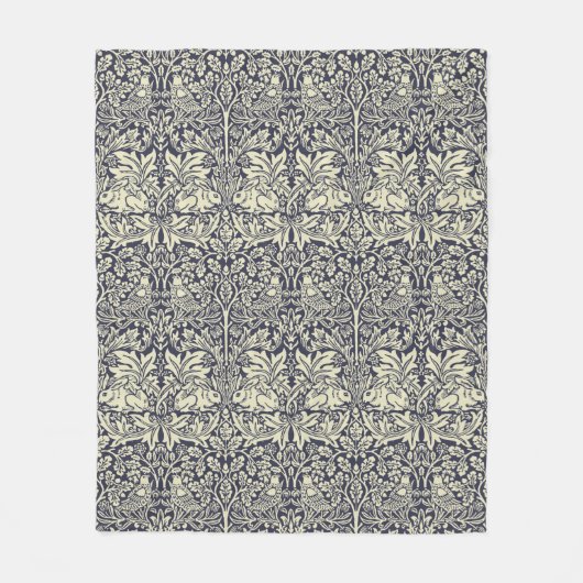 William Morris Brer Rabbit  Blue Pattern Fleece Deken (Voorkant)