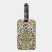 William Morris Brocaat Bloem Behang Patroon Bagagelabel (Achterkant verticaal)