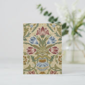 William Morris Brocaat Bloem Behang Patroon Briefkaart (Staand voorkant)